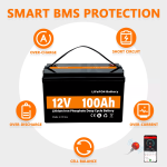 Batería de almacenamento de enerxía solar LiFePO4 12V 100Ah