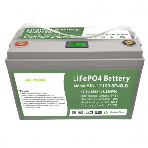 Batería LiFePO4 ALL IN ONE de ciclo profundo 12V100Ah con BMS intelixente para almacenamento de enerxía doméstico
